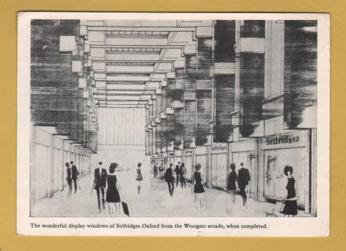 `The Wonderful Display Windows of Selfridges Oxford From Westgate Arcade, When Completed` - Postally Unused - Selfridges Postcard.